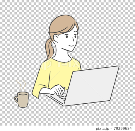 PCを操作する女性 PCを操作する女性 79299684