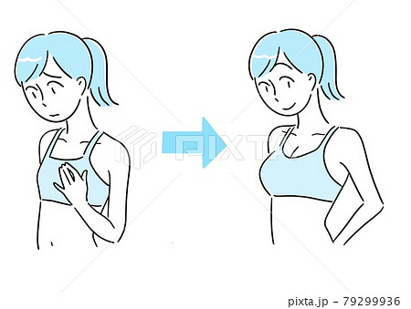 Small breasts breast augmentation female bust - Stock Illustration  [59118937] - PIXTA