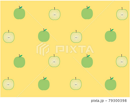青リンゴのレトロな壁紙のイラスト素材