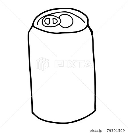 缶飲料の線画イラスト コピースペース のイラスト素材