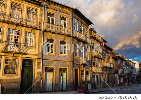 ポルトガル ブラガの街並みの写真素材