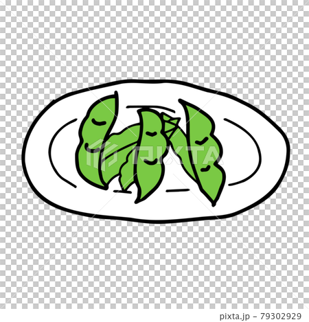 Illustration of edamame on a plate Illustration of edamame on a plate 79302929