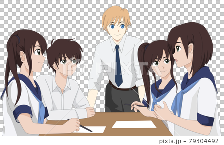 Students having a discussion - Stock Illustration [79304492] - PIXTA