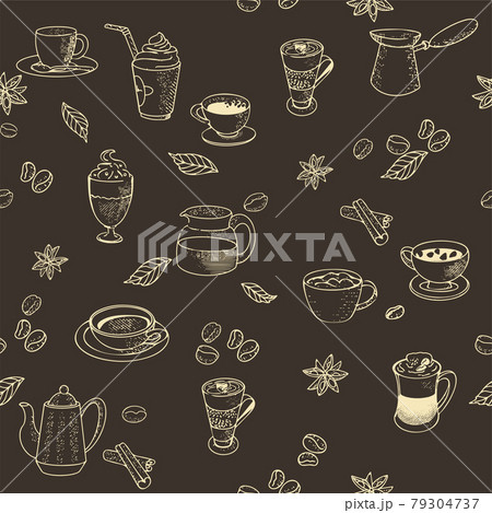 A seamless pattern of coffee icons 79304737