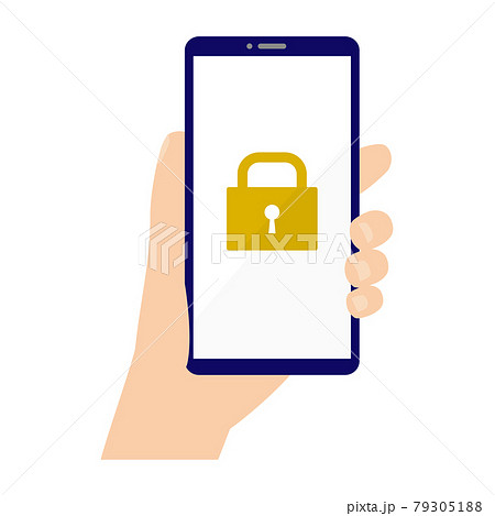 ロック画面のスマートフォンのイラスト ロック画面のスマートフォンのイラスト 79305188