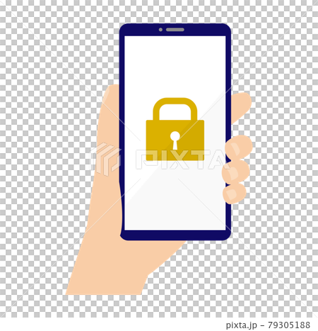 ロック画面のスマートフォンのイラスト ロック画面のスマートフォンのイラスト 79305188