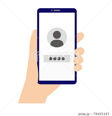 ログイン画面のスマートフォンのイラスト 79305197