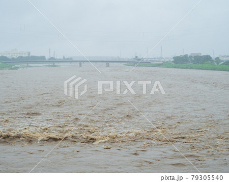 豪雨災害・河川水位上昇イメージ 79305540