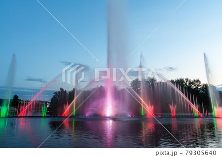 Musical fountain with laser animations. 79305640