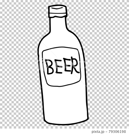 ビール瓶の手書き線画イラスト 79306198