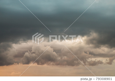 Beautiful sunset sky above clouds with dramatic light, Beautiful blazing sunset landscape. 79308901