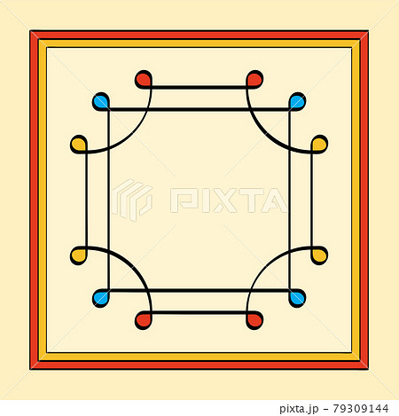 Colored Thai Yantra, overlapping squares with looped corners, also Ring of Solomon. Ancient symbol, first depicted in the Indus valley, used as seal or protection on a ring, amulet or talisman. Vector Colored Thai Yantra, overlapping squares with looped corners, also Ring of Solomon. Ancient symbol, first depicted in the Indus valley, used as seal or protection on a ring, amulet or talisman. Vector 79309144