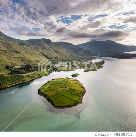 Aerial view of the Townland of Illancreeve, Lackaduff - County Donegal, Ireland 79309715