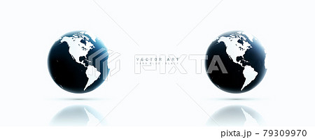 白い背景に、アメリカ大陸を中心とした地球。 ベクターイラストレーションのセット 白い背景に、アメリカ大陸を中心とした地球。 ベクターイラストレーションのセット 79309970