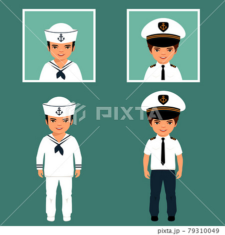captain and sailor kid characters 79310049