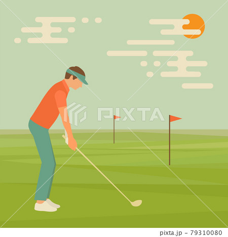 golf course, vector golfer 79310080