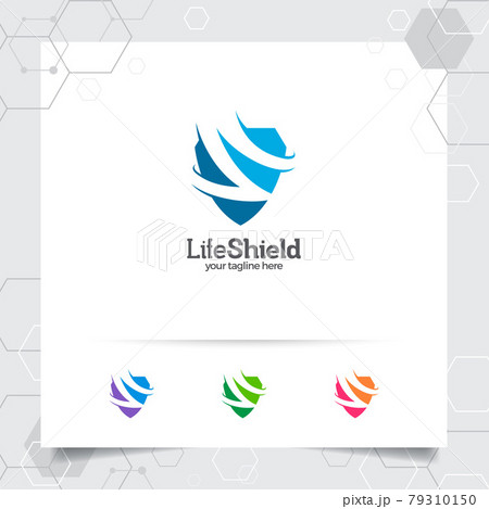 Security Shield Logo Design With Concept Of のイラスト素材