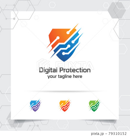 Security Shield Logo Design With Concept Of のイラスト素材