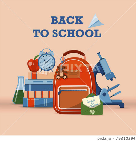 Back To School Big Vector Set Stationery For のイラスト素材