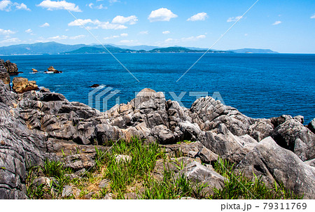 みちのく潮風トレイル　三陸復興国立公園　唐桑半島　探勝歩道　半造の岩礁 79311769