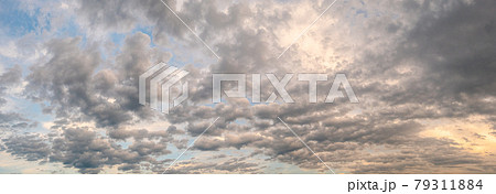 Natural background of the colorful panorama sky, During the time sunset 79311884