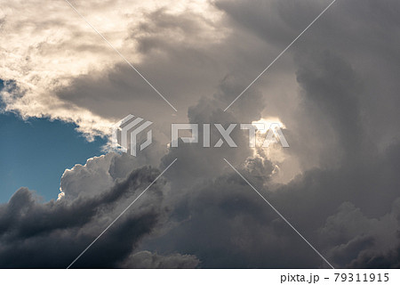 huge storm cloud, tower cumulus and cumulonimbus cloud 79311915