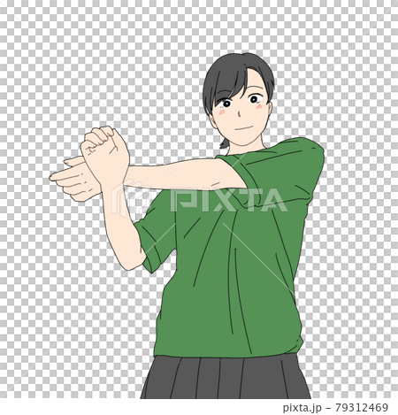 伸展左肩的女人 79312469