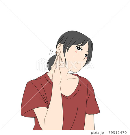 顔のリンパマッサージする女性 顔のリンパマッサージする女性 79312470