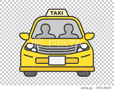 從前面看到的出租車的插圖 79314629