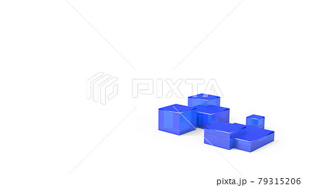 青キューブcg パワーポイントなどのプレゼン用表紙 テキストスペース有りのイラスト素材