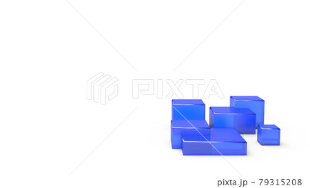 青キューブCG　パワーポイントなどのプレゼン用表紙　テキストスペース有り 79315208