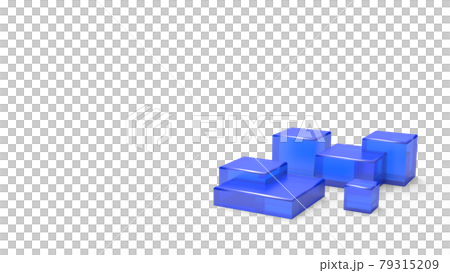 青キューブCG　パワーポイントなどのプレゼン用表紙　テキストスペース有り 79315209