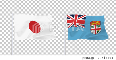日本とフィジー共和国の国旗のイラスト素材