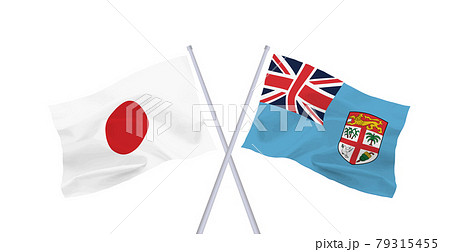 日本とフィジー共和国の国旗 79315455