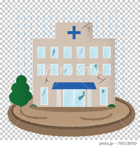 Vector illustration of a hospital suffering from flooding Vector illustration of a hospital suffering from flooding 79318050
