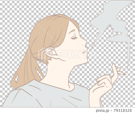 Woman smoking (pastel color) up Woman smoking (pastel color) up 79318328