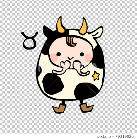 可愛的金牛座手繪插畫 79319020