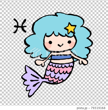 かわいい魚座の手描きイラスト 79319168