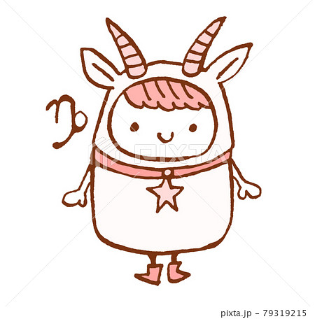 かわいい山羊座の手描きイラスト 79319215