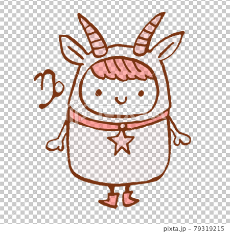 かわいい山羊座の手描きイラスト 79319215