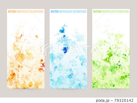 水彩タッチのA4三つ折り表紙デザインテンプレート 水彩タッチのA4三つ折り表紙デザインテンプレート 79320142