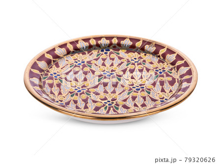 Benjarong  plate isolated on white background 79320626