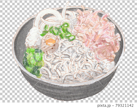 手描き飲食メニュー 釜揚げしらす丼 手描き飲食メニュー 釜揚げしらす丼 79321142