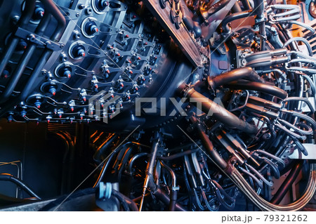 Parts of the operational gas turbine engine of a jet aircraft 79321262
