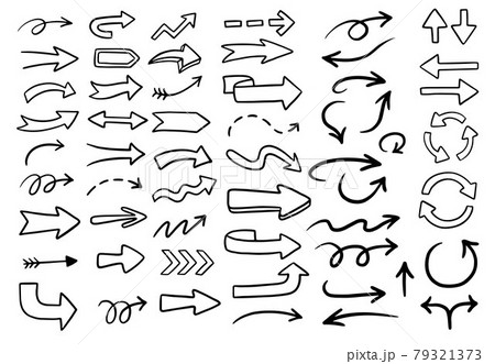 Vector set of linear arrows. Hand-drawn, doodle elements isolated on white background. Vector set of linear arrows. Hand-drawn, doodle elements isolated on white background. 79321373