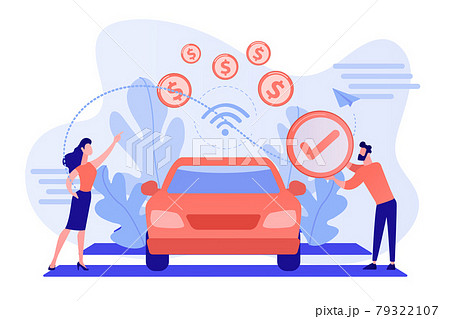 In vehicle payments concept vector illustration. In vehicle payments concept vector illustration. 79322107