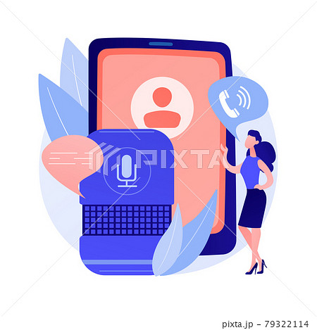 Hands-free phone calling abstract concept vector illustration. 79322114