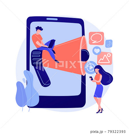 Social media news and tips abstract concept vector illustration. 79322393