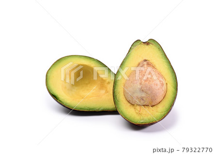 Half avocado isolated on white background. 79322770