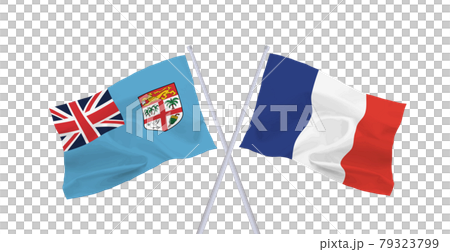 フランスとフィジー共和国の国旗 フランスとフィジー共和国の国旗 79323799